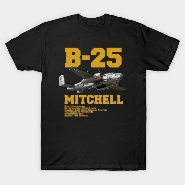 B-25 Mitchell | WW2 Plane T-Shirt by Distant War